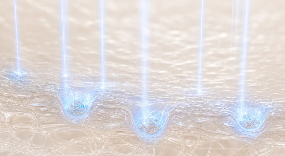 Blue light at the skin surface