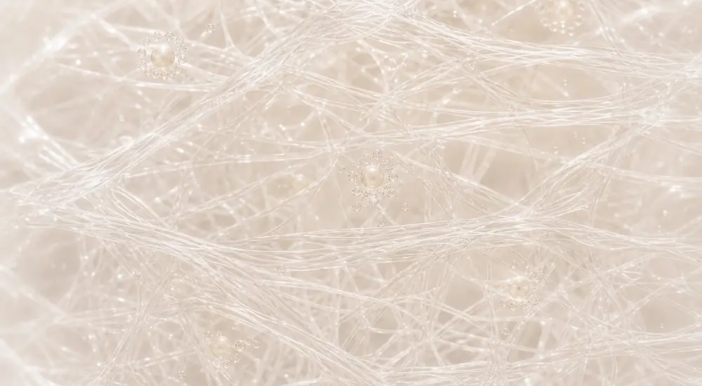 Fibrin network holding the platelets in place